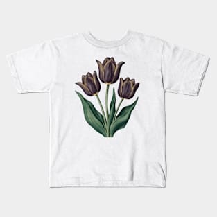 Cafe Noir Tulip, Vintage Botanical Kids T-Shirt